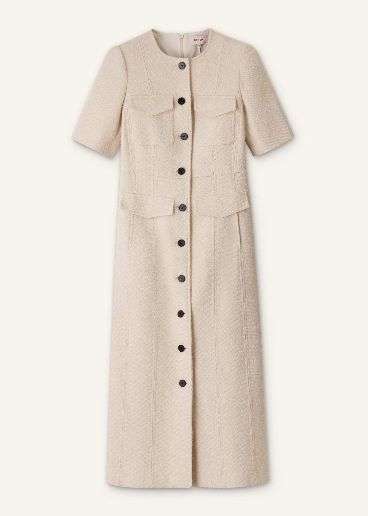 Cream Button Front Maxi Dress | ME+EM