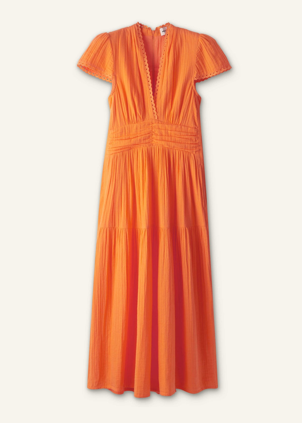 Orange Cheesecloth Fit + Flare Maxi Dress | ME+EM