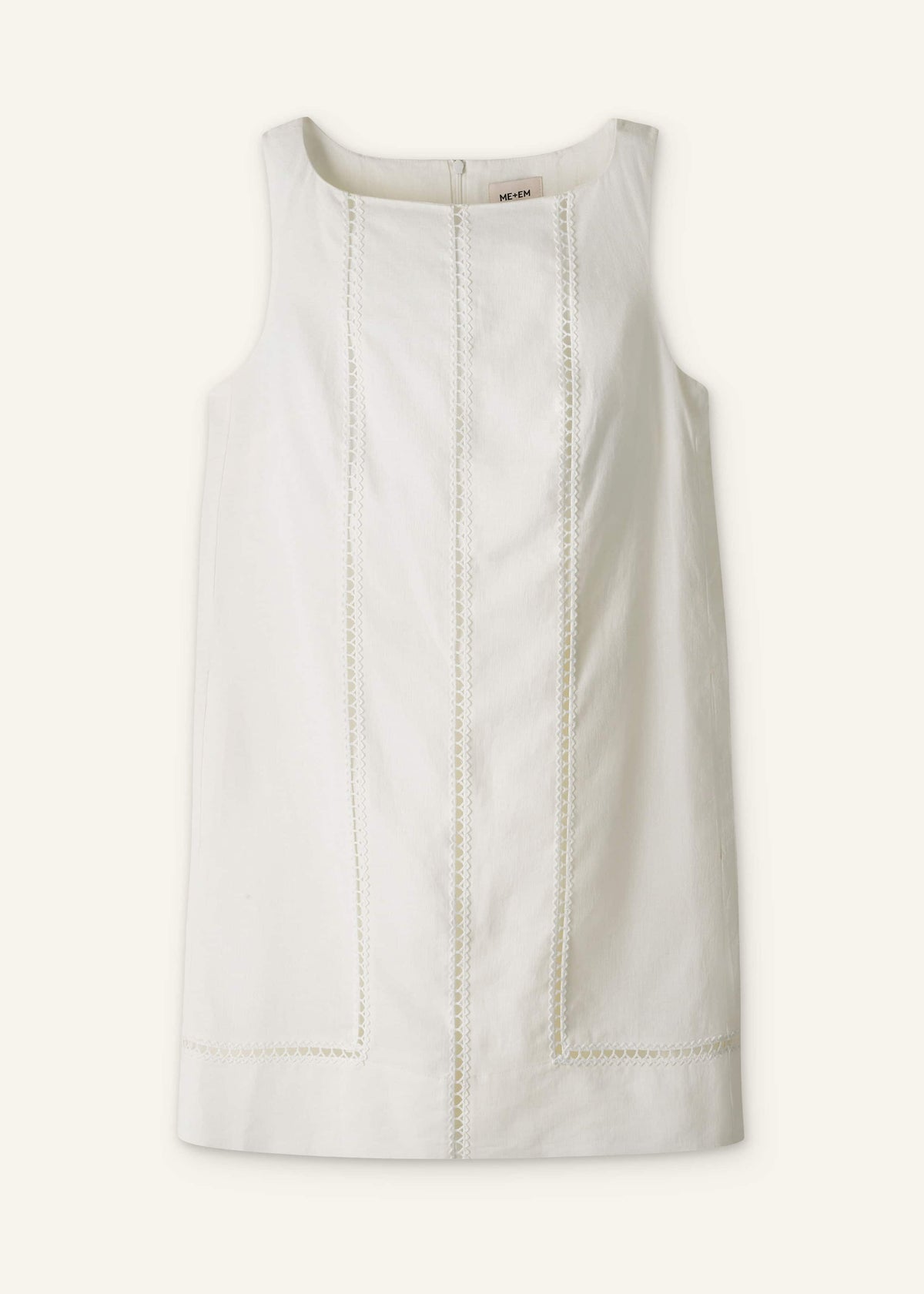White Crease-Less Linen Embroidered Midi Dress | ME+EM