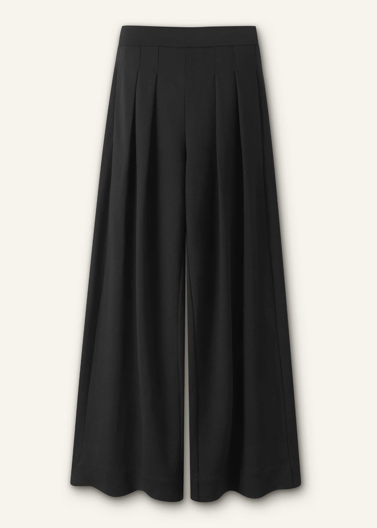 Black Luxe Travel Tailoring Wide-Leg Pant | ME+EM