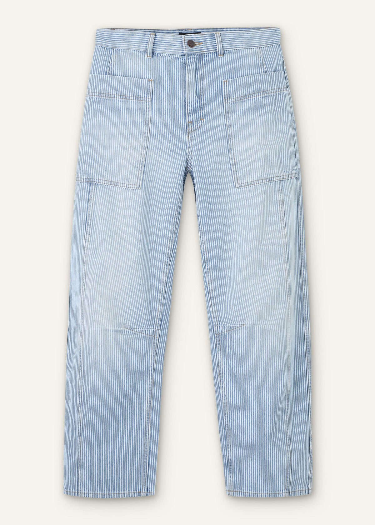 Blue Micro Stripe Engineered Leg Jean | ME+EM