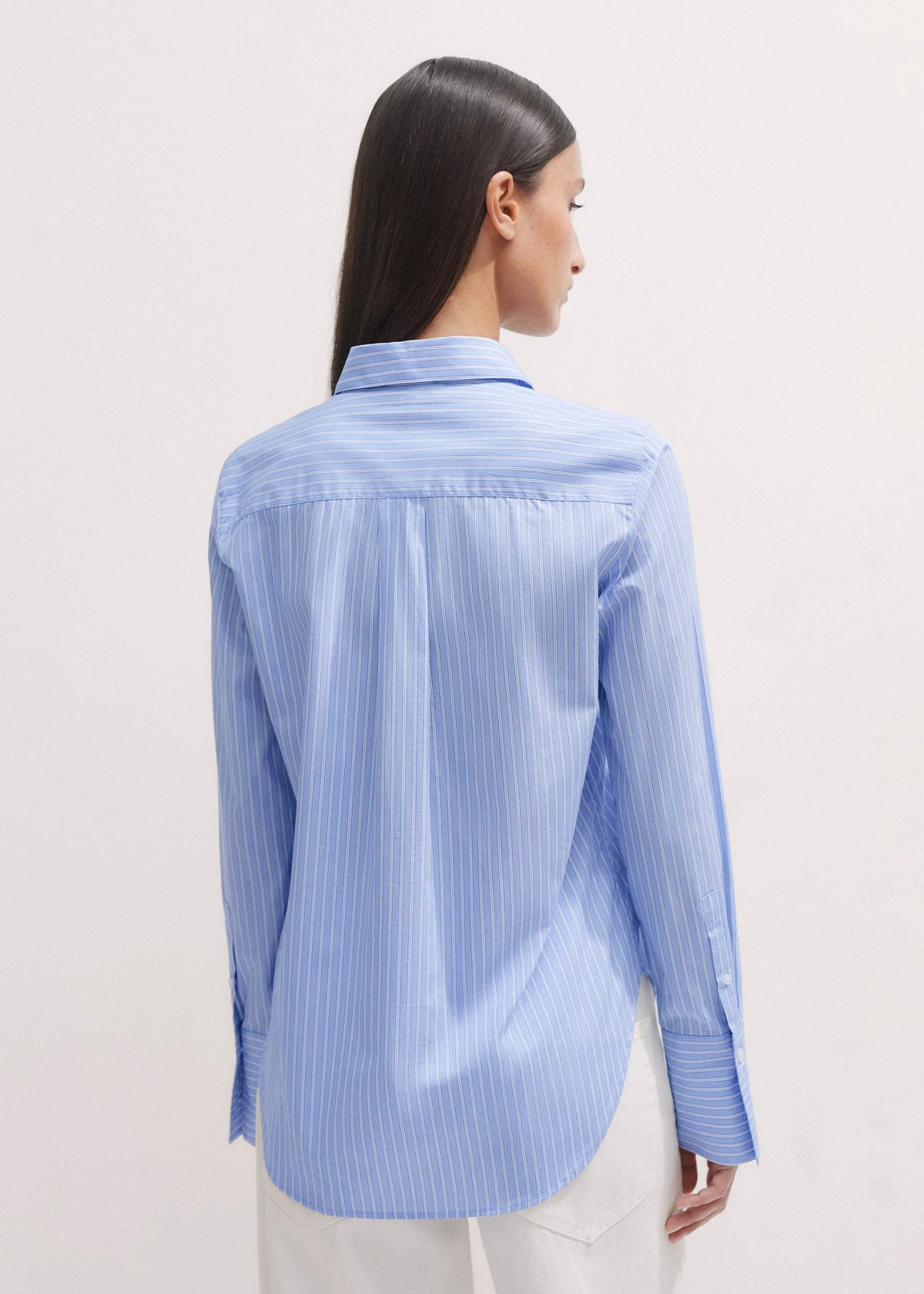 Blue Cotton Stripe Shirt | ME+EM