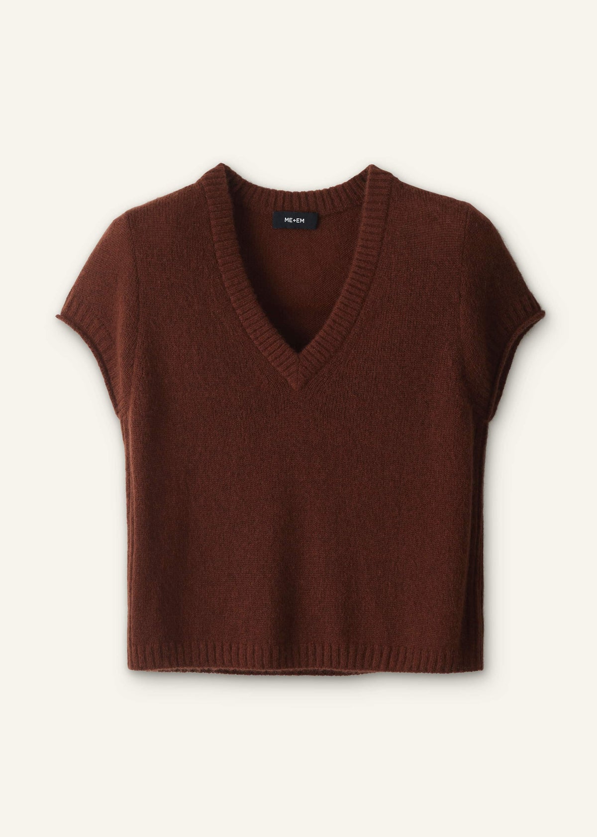 Cinnamon Brown V-Neck Baby Tee | ME+EM