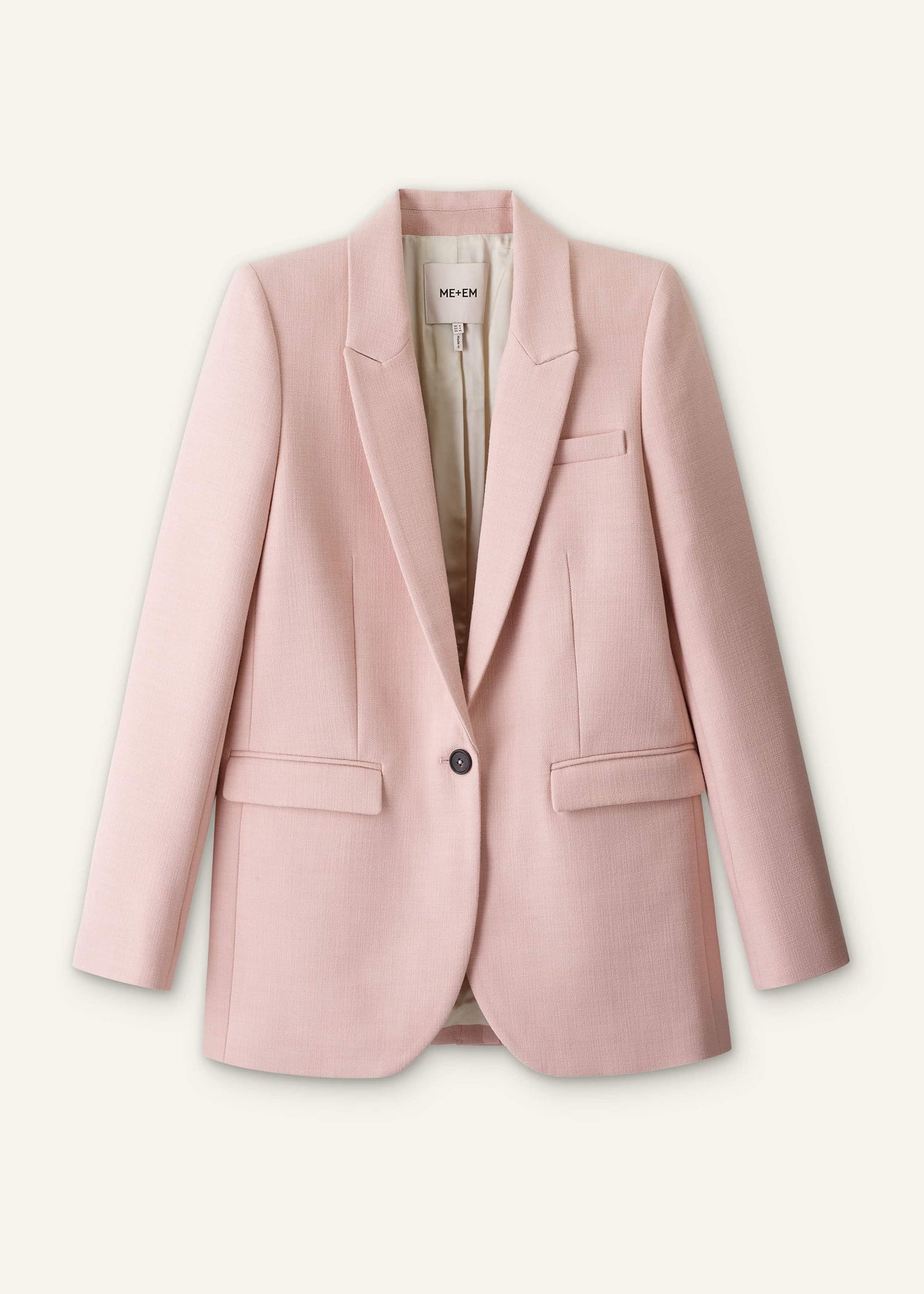 Pink Sharp Shoulder Blazer | ME+EM