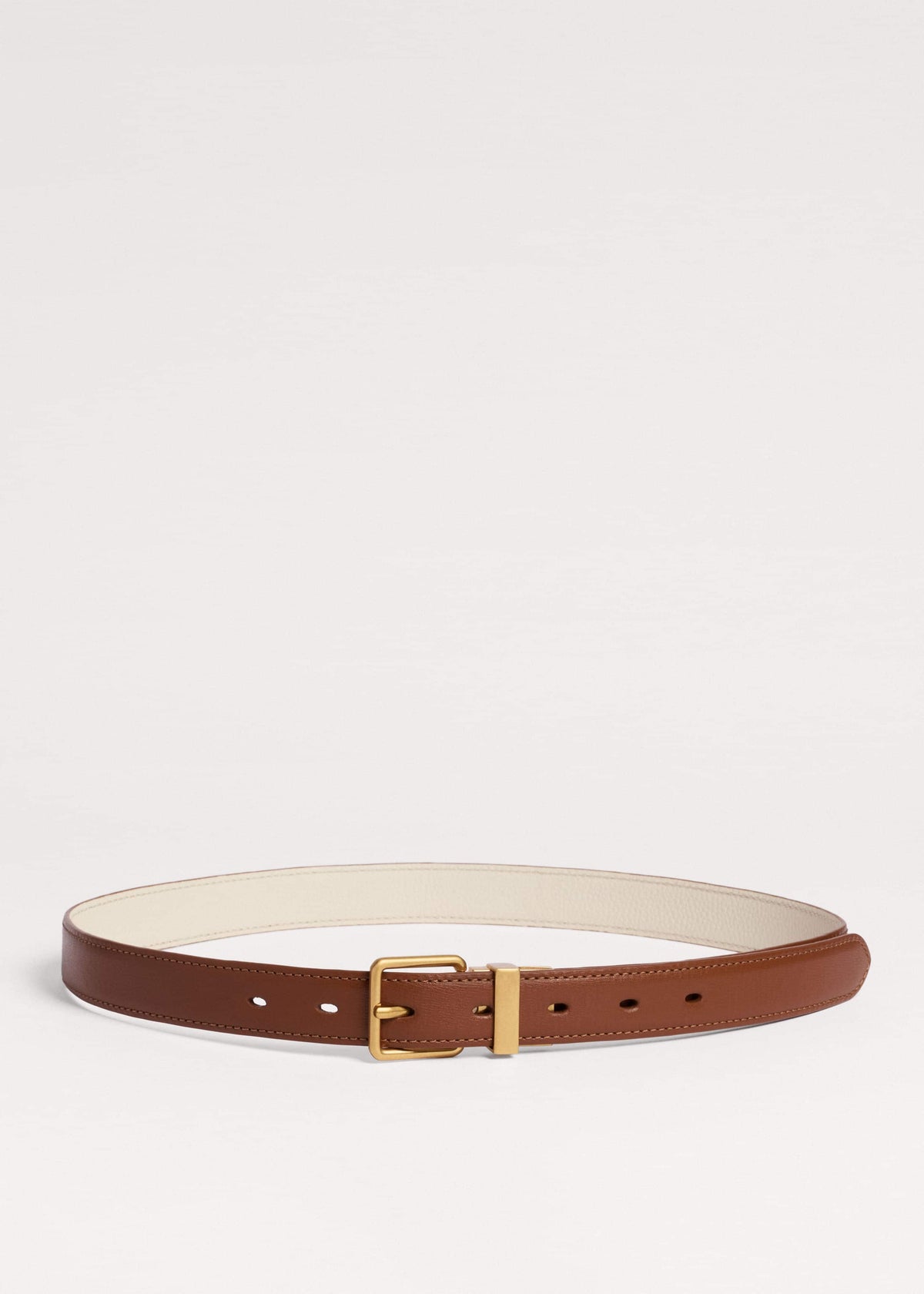 Dark Brown Buttercream Reversible Belt | ME+EM