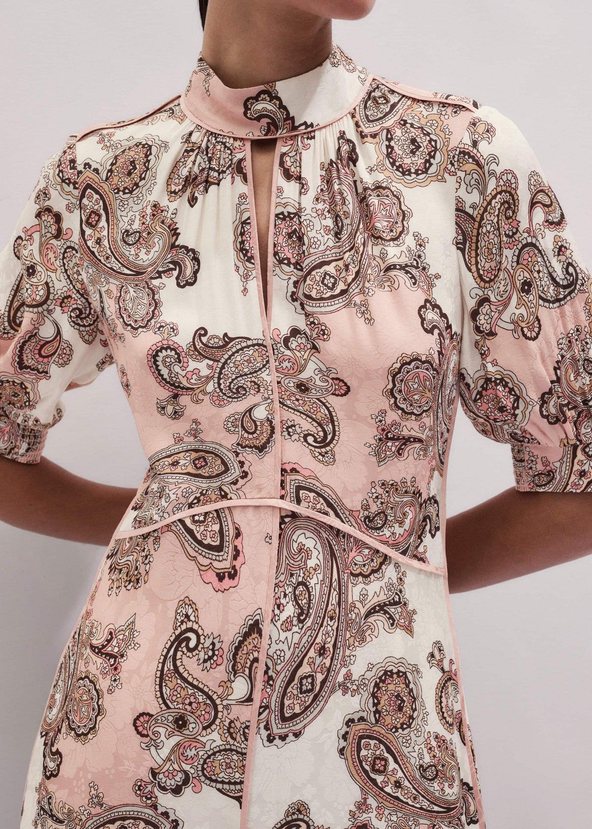Pink Paisley Print Fit + Flare Maxi Dress | ME+EM