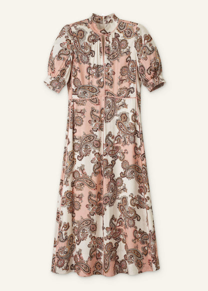 Pink Paisley Print Fit + Flare Maxi Dress | ME+EM