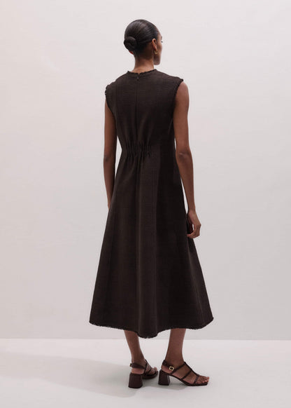 Brown Desk-To-Dinner Fit And Flare Maxi Dress | ME+EM