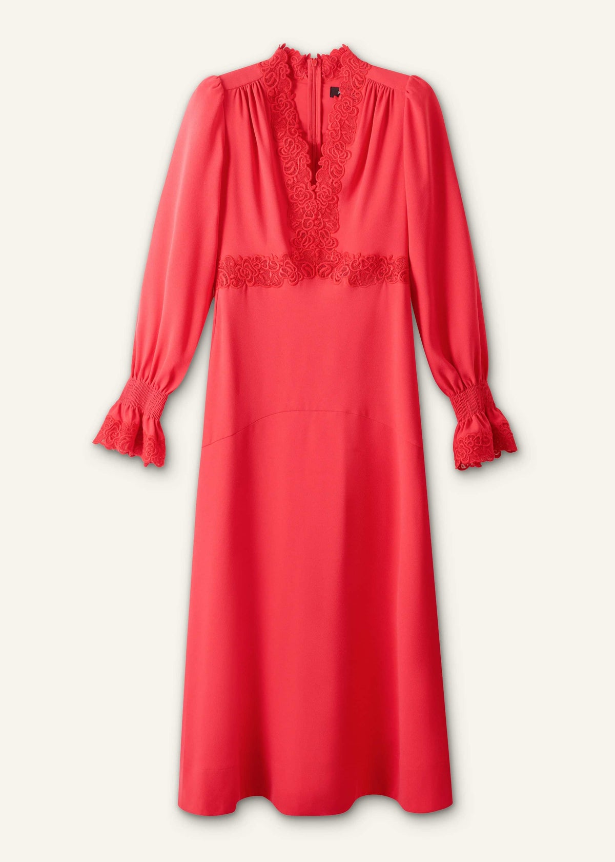 Red Fit + Flare Lace Detail Maxi Dress | ME+EM