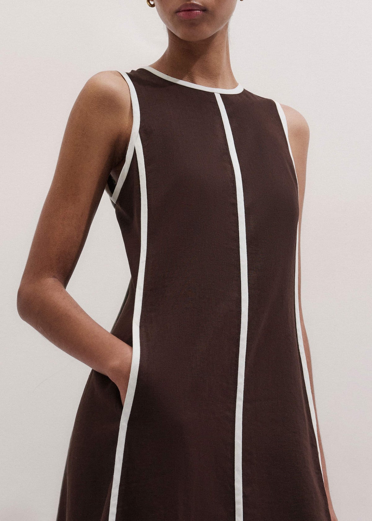 Brown Crease-Less Linen Effortless Maxi Dress | ME+EM