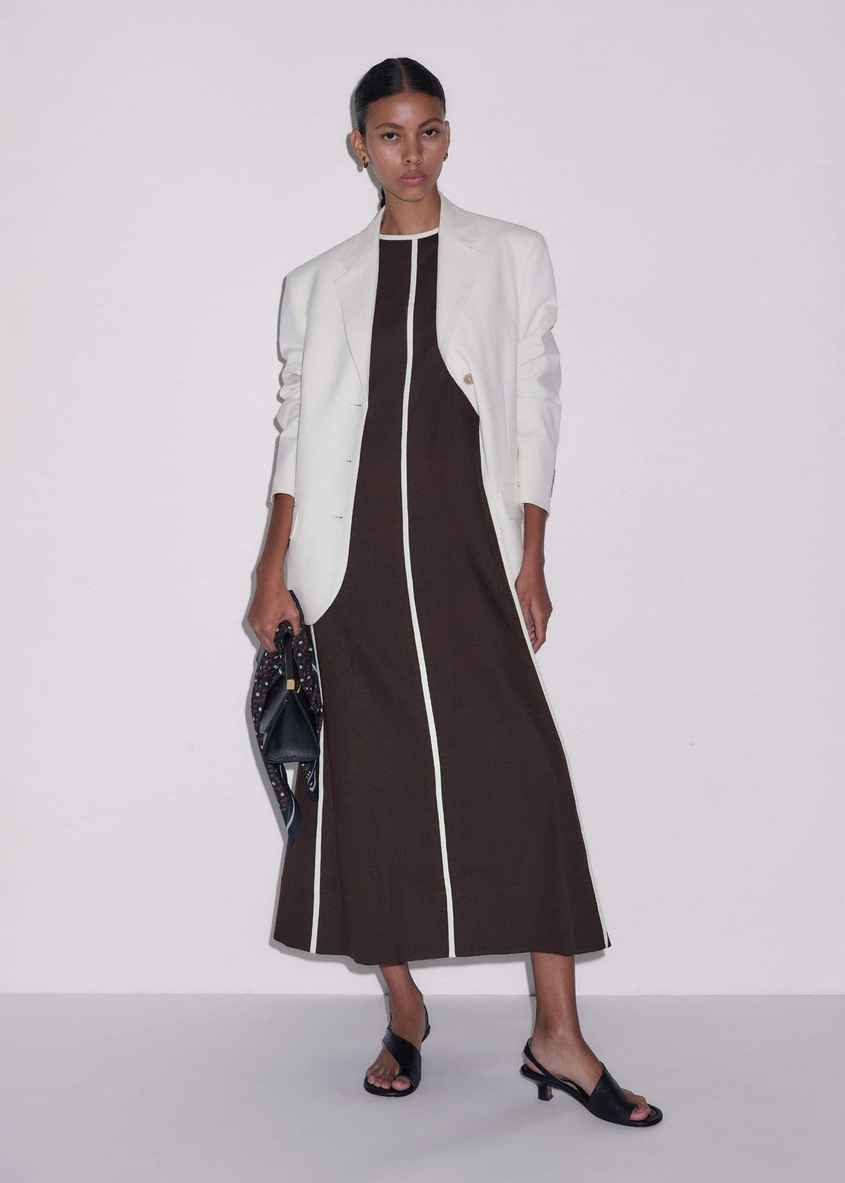 Brown Crease-Less Linen Effortless Maxi Dress | ME+EM