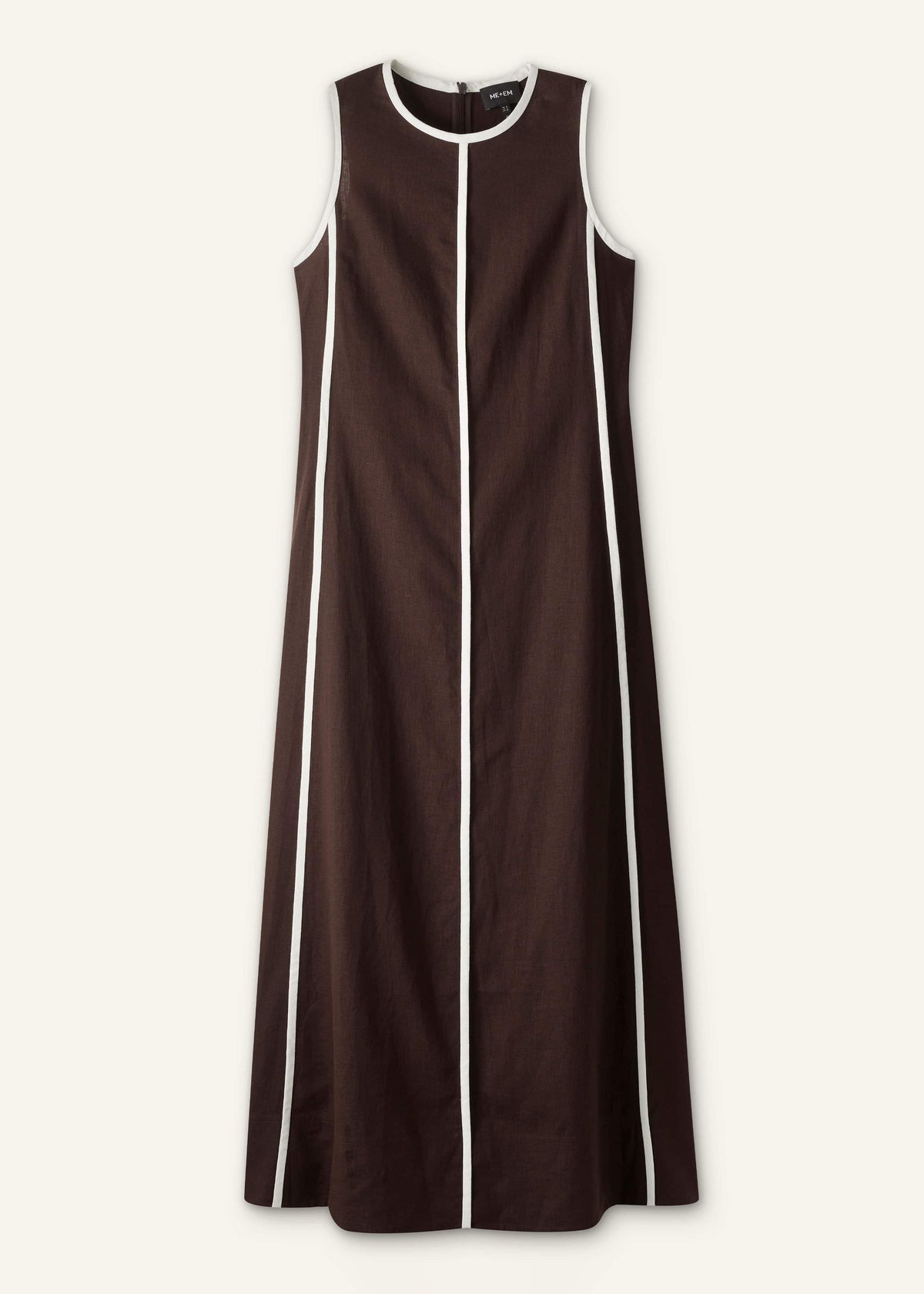 Brown Crease-Less Linen Effortless Maxi Dress | ME+EM