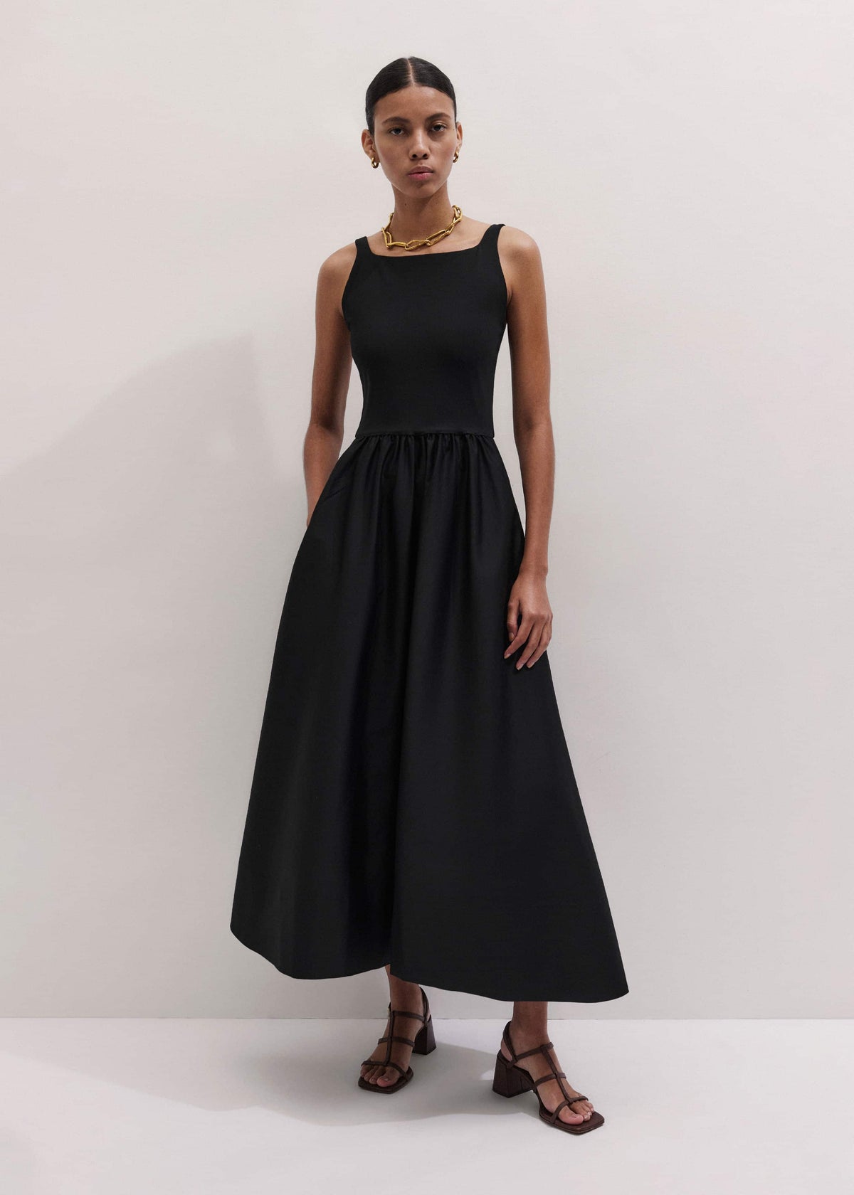 Black Fit + Flare Maxi Dress | ME+EM