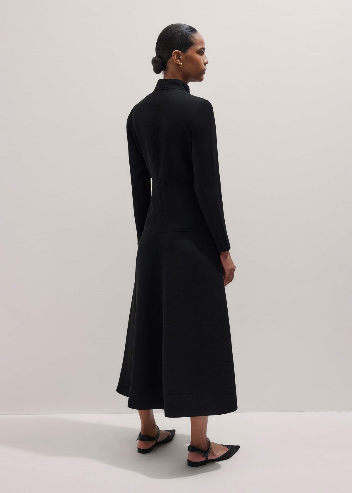 Black A-Line Feature Button Maxi Dress | ME+EM