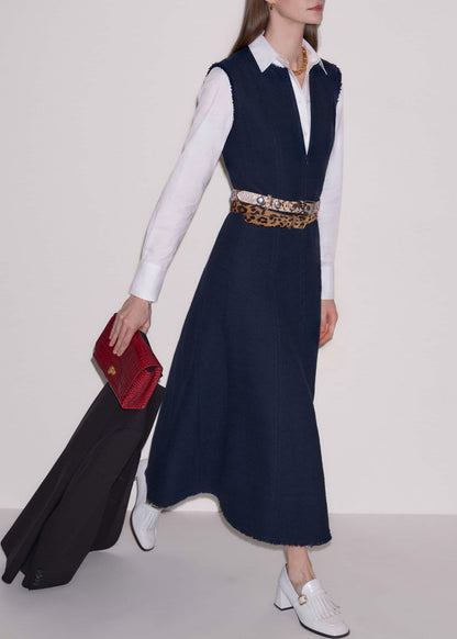 Navy Desk-To-Dinner Fit + Flare Maxi Dress | ME+EM