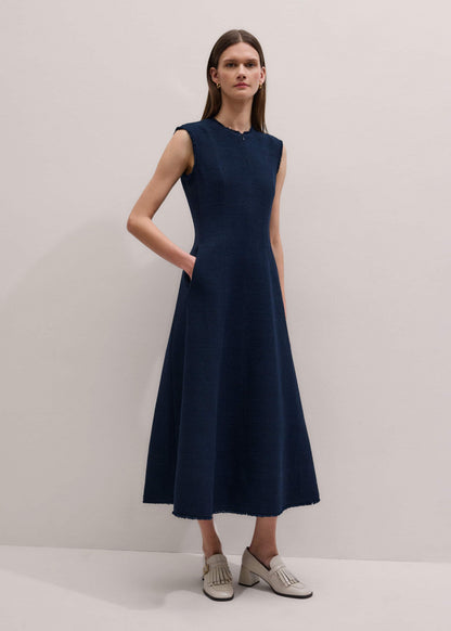 Navy Desk-To-Dinner Fit + Flare Maxi Dress | ME+EM