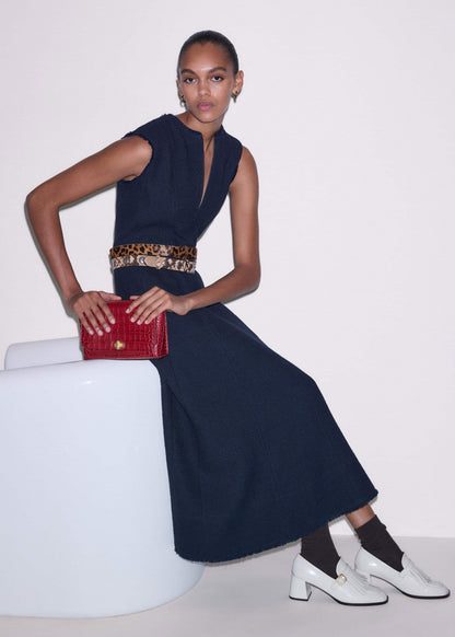 Navy Desk-To-Dinner Fit + Flare Maxi Dress | ME+EM