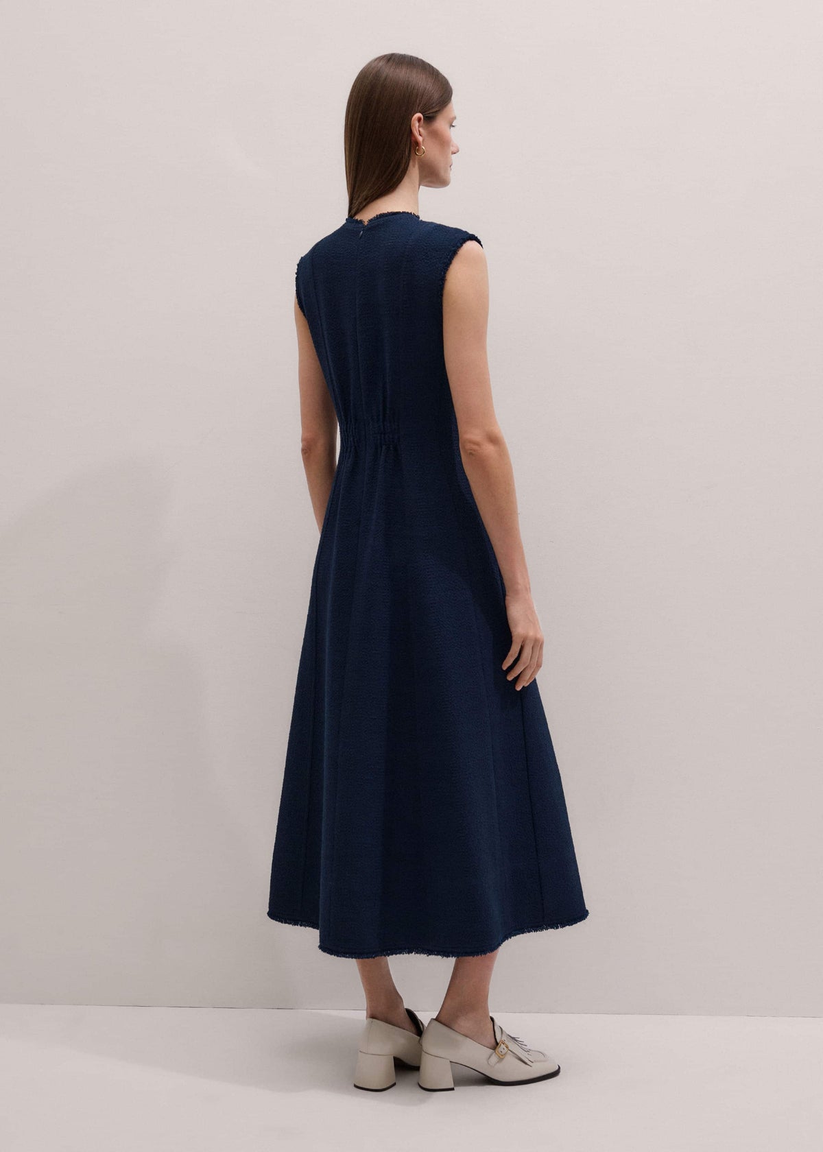 Navy Desk-To-Dinner Fit + Flare Maxi Dress | ME+EM