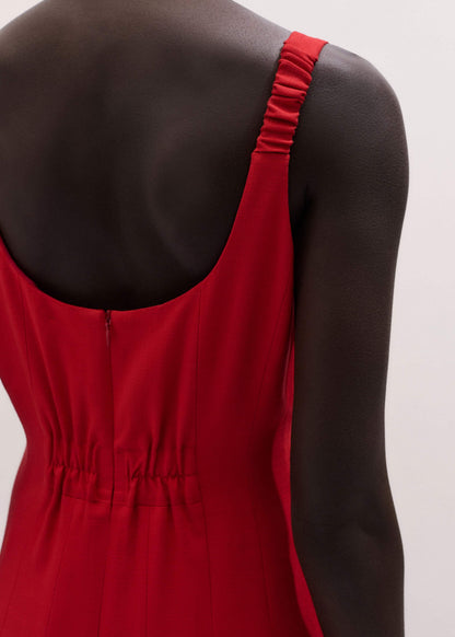Red Contour Seam Fit + Flare Maxi Dress | ME+EM
