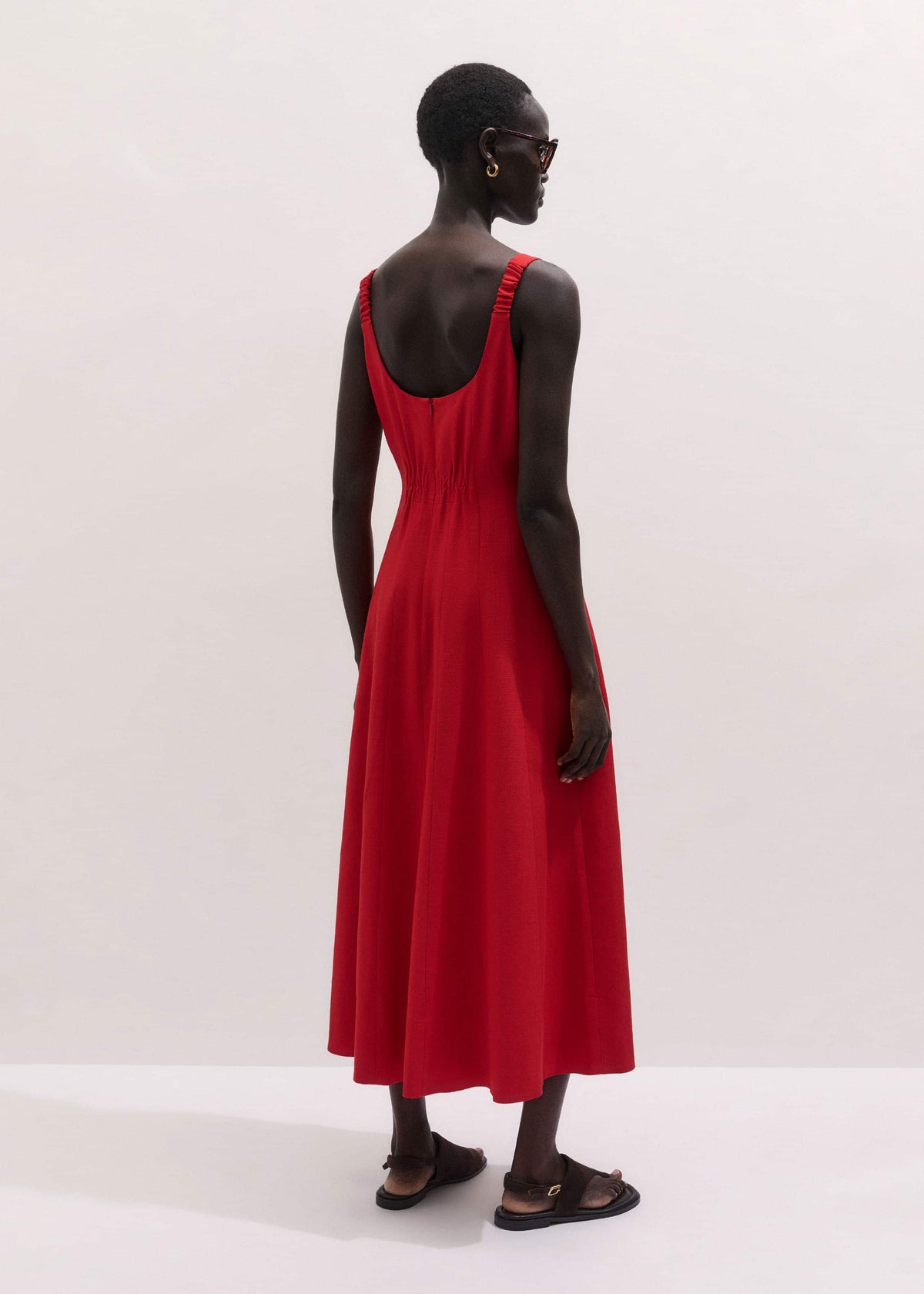 Red Contour Seam Fit + Flare Maxi Dress | ME+EM