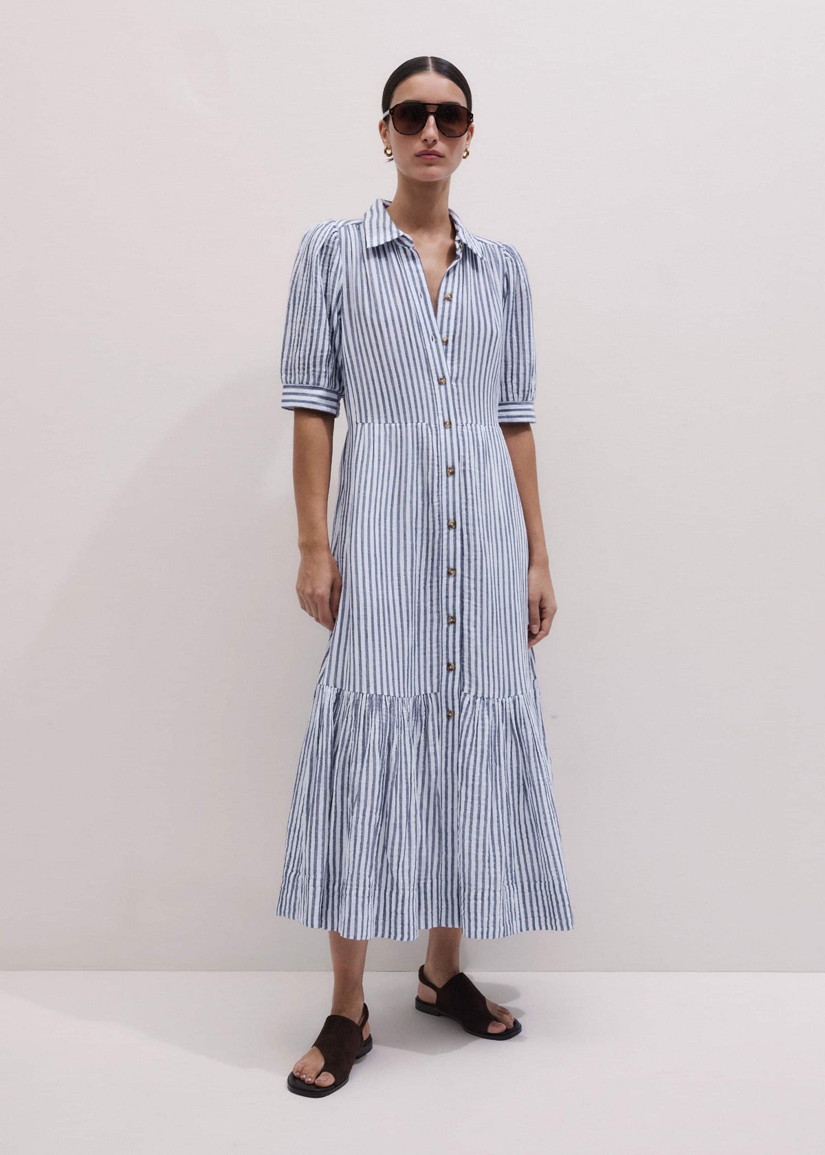 Navy Midi Shirt Dress | ME+EM