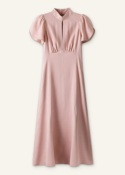 Smoke Pink Contrast Stitch Midi Dress | ME+EM