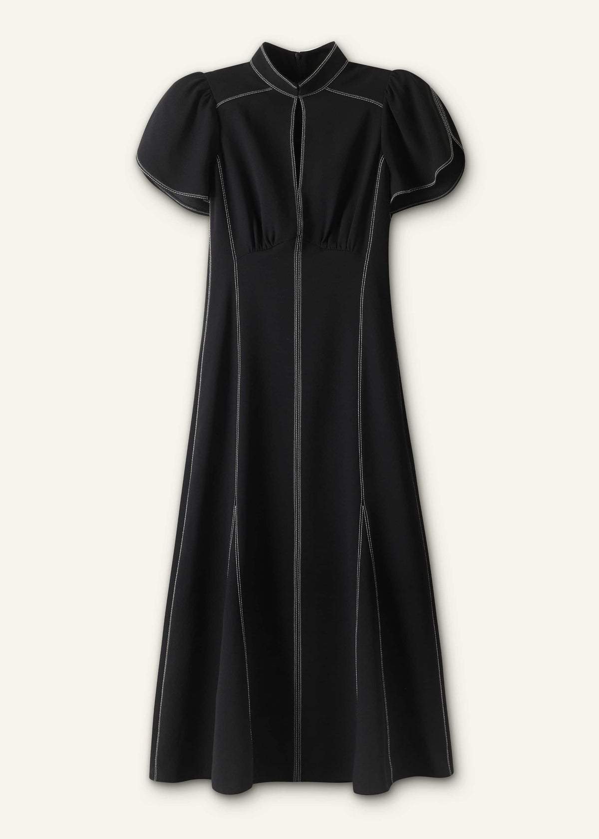 Black Contrast Stitch Midi Dress | ME+EM