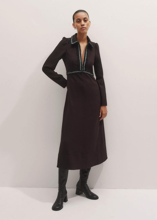 Brown Tweed Midi Dress | ME+EM