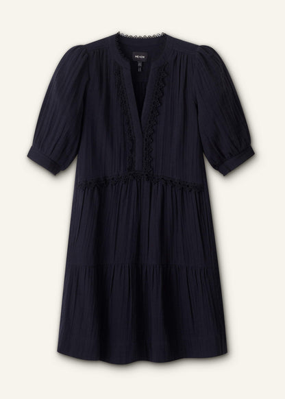 Navy Cheesecloth Short Swing Dress | ME+EM
