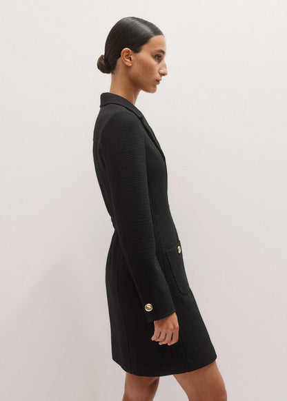 Black Day-To-Evening Textured Mini Dress | ME+EM