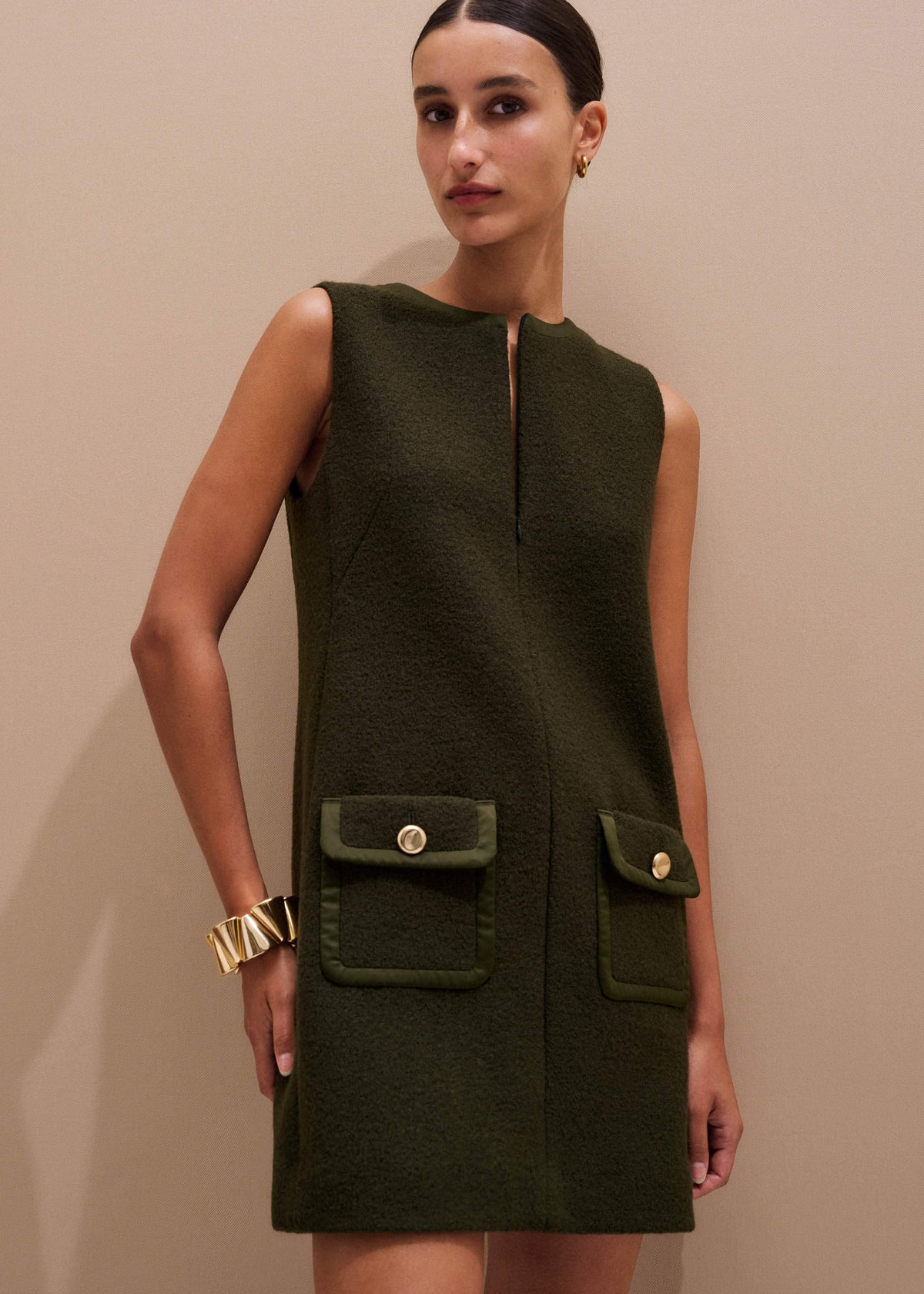 Olive Green Shift Mini Dress | ME+EM