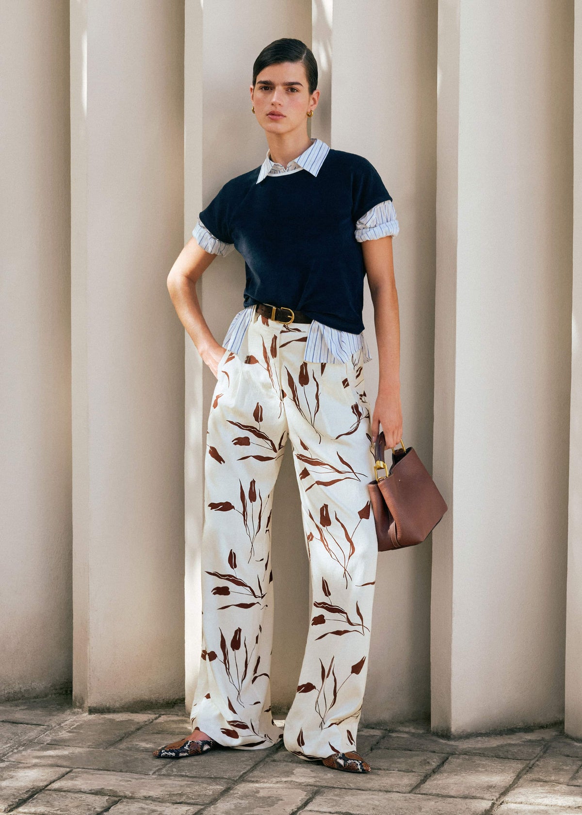 Cream Crease-Less Linen Wide-Leg Pant | ME+EM