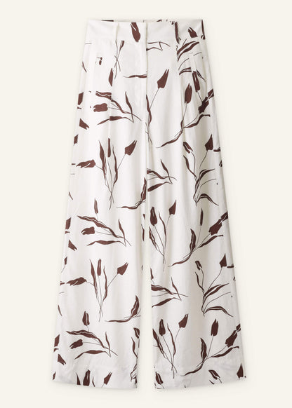 Cream Crease-Less Linen Wide-Leg Pant | ME+EM