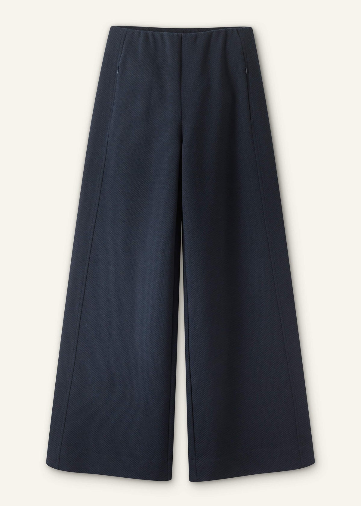 Navy Cable Jacquard Wide-Leg Pant | ME+EM