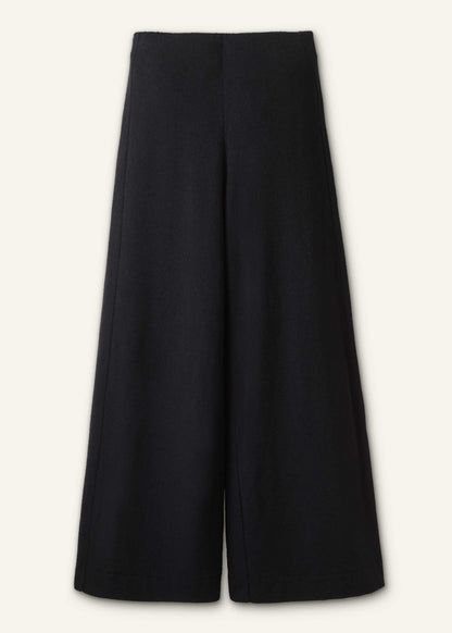 Black Textured Wide-Leg Palazzo Pant | ME+EM