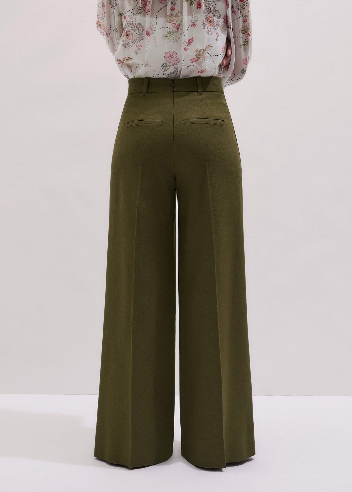 Olive Green Forever Wide-Leg Pant | ME+EM