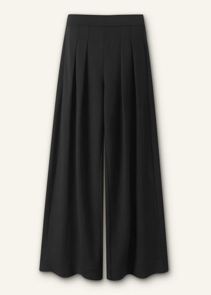 Black Luxe Travel Tailoring Wide-Leg Pant | ME+EM