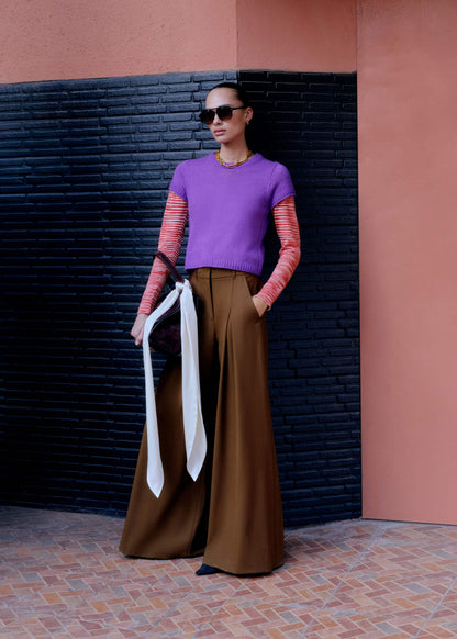 Walnut Brown Ultimate Very Wide-Leg Pant | ME+EM