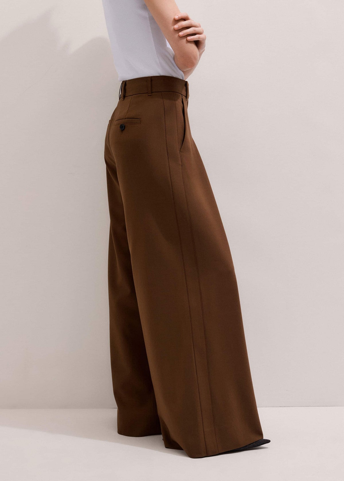 Walnut Brown Ultimate Very Wide-Leg Pant | ME+EM