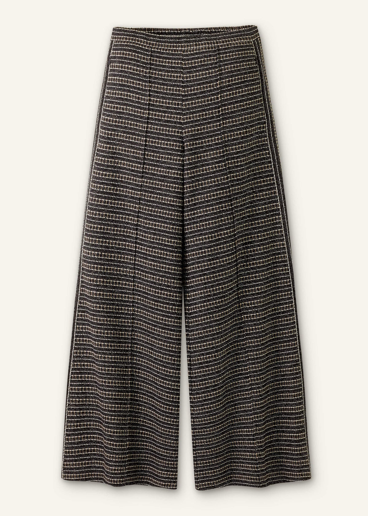 Black Stripe Tweed Wide-Leg Pant | ME+EM