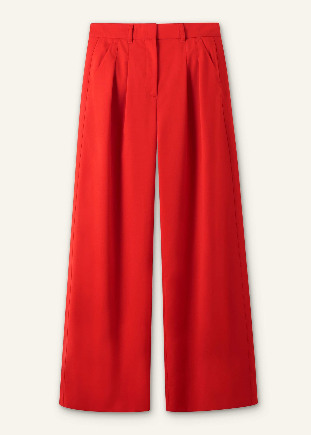 Red Perfect Wide Pleat Front Pant | ME+EM