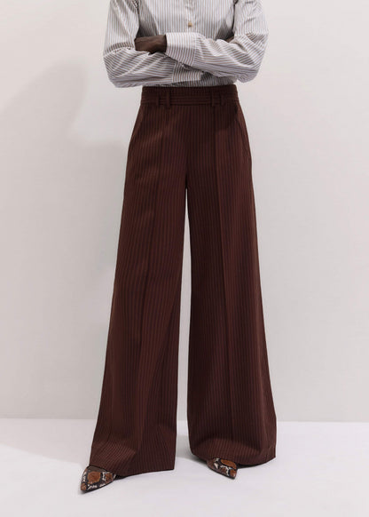Cinnamon Pinstripe Wide-Leg Pant | ME+EM