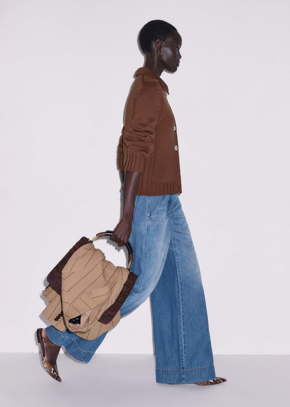 Mid-Blue High Waist Wide Jean | ME+EM