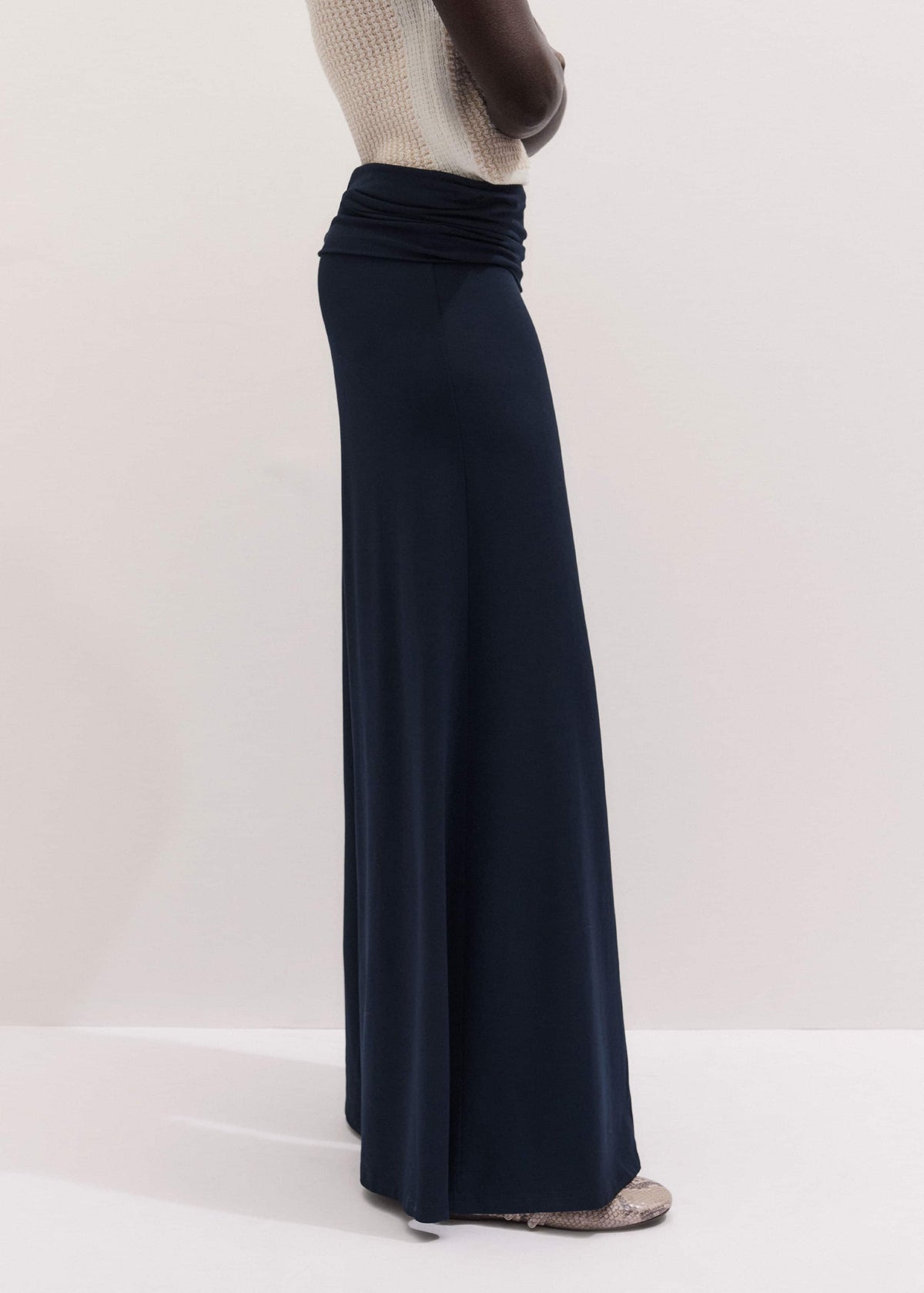 Navy Super Wide Palazzo Pant | ME+EM