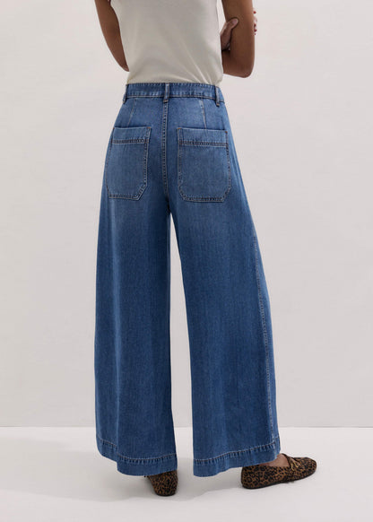 Blue Straight Culotte Jean | ME+EM