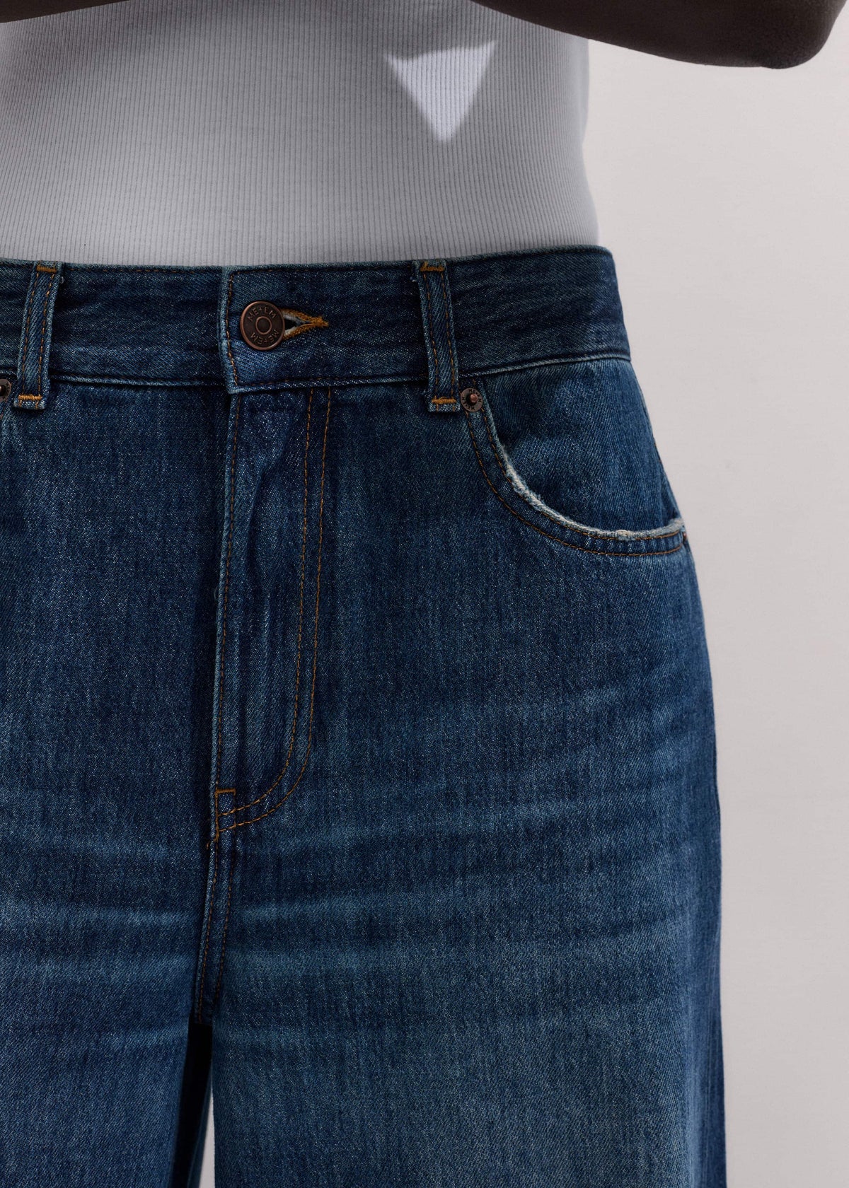 Mid Blue Super Wide Baggy Jean | ME+EM