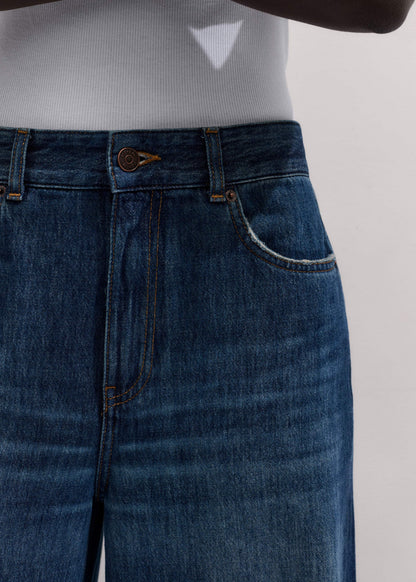 Mid Blue Super Wide Baggy Jean | ME+EM