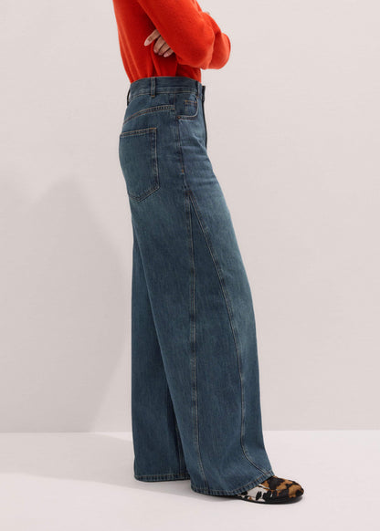 Blue Relaxed Straight Insert Jean | ME+EM