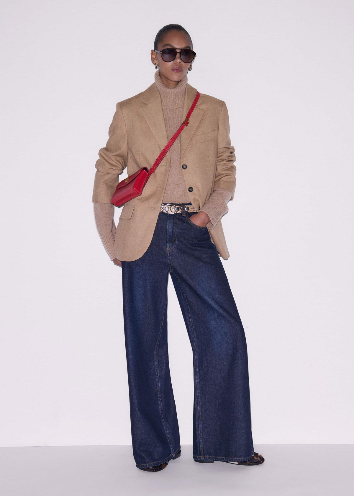 Dark Blue Rinse Wash Ultimate Wide-Leg Jean | ME+EM