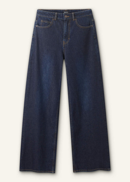 Dark Blue Rinse Wash Ultimate Wide-Leg Jean | ME+EM